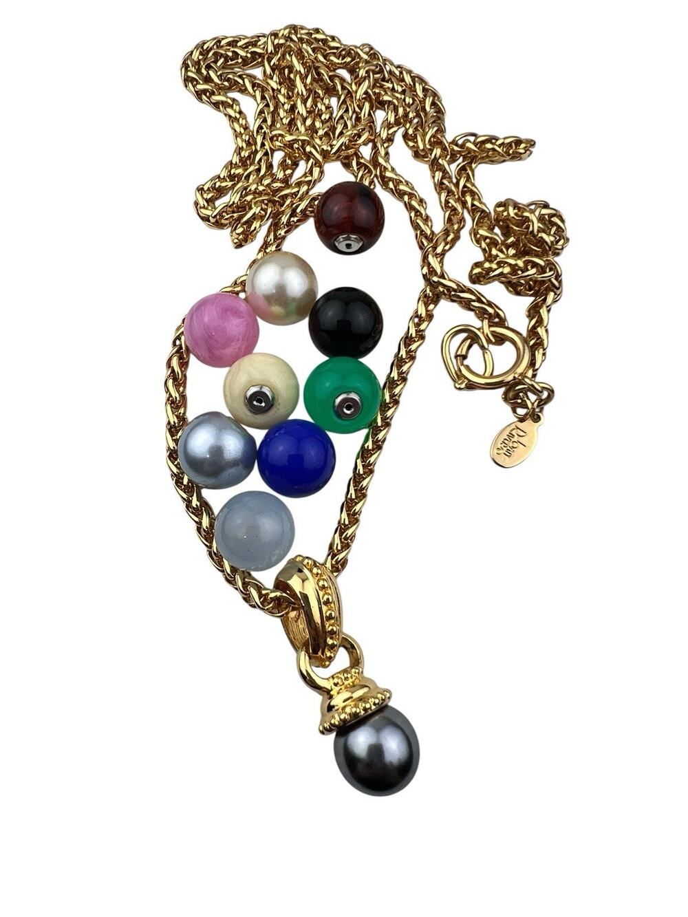 Joan Rivers Gold Tone Vintage 36" Chain Necklace 10 Interchangeable Ball Pendant